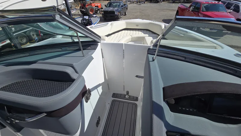 Slide: The Image of 2017 Cobalt R5 WSS Surf boat interior with seating and dashboard view. - 49