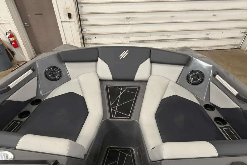 Slide: The Image of Interior of 2021 ATX Surf Boats 20 Type-S, featuring sleek seating and modern design. - 18