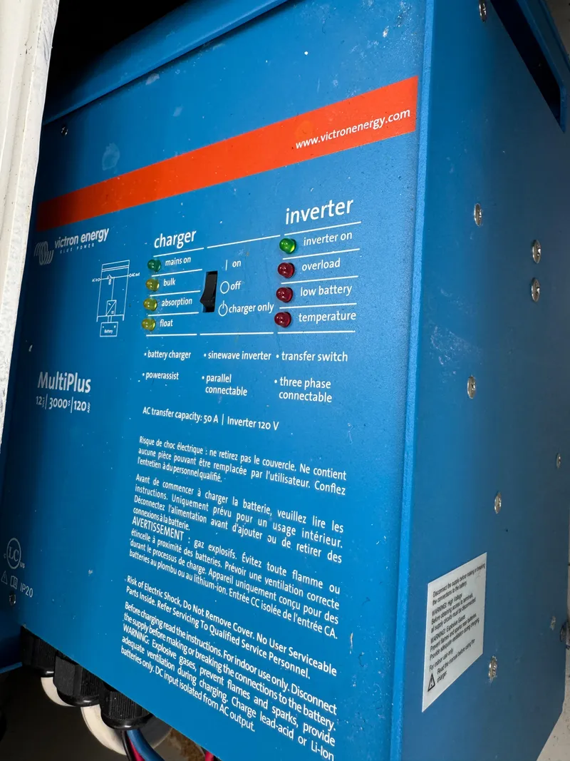 Slide: The Image of Victron Energy MultiPlus charger and inverter on Jeanneau NC Sport 795, 2020 model. - 15