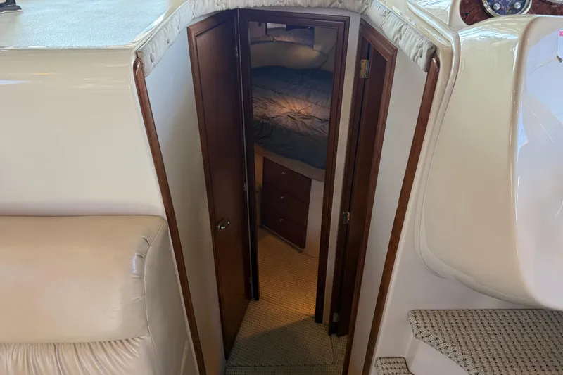 Slide: The Image of Interior view of a 2005 Meridian 341 Sedan yacht cabin entrance. - 13