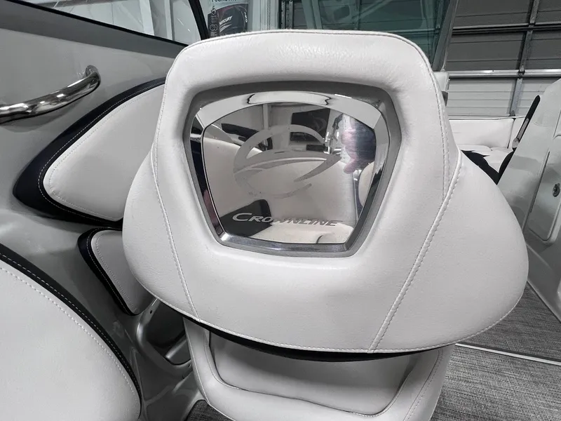 Slide: The Image of 2020 Crownline Eclipse E225 XS boat seat with logo detail. - 38