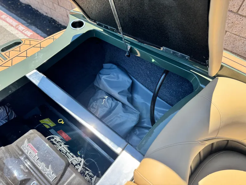 Slide: The Image of Open engine compartment of 2022 MB F21 Tomcat boat, showcasing interior details and components. - 27