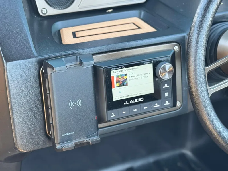 Slide: The Image of Dashboard of 2022 MB F21 Tomcat with JL Audio system and phone holder. - 38