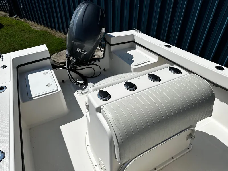 Slide: The Image of 2011 May-Craft 2000CC boat interior with Yamaha 150 outboard motor. - 11
