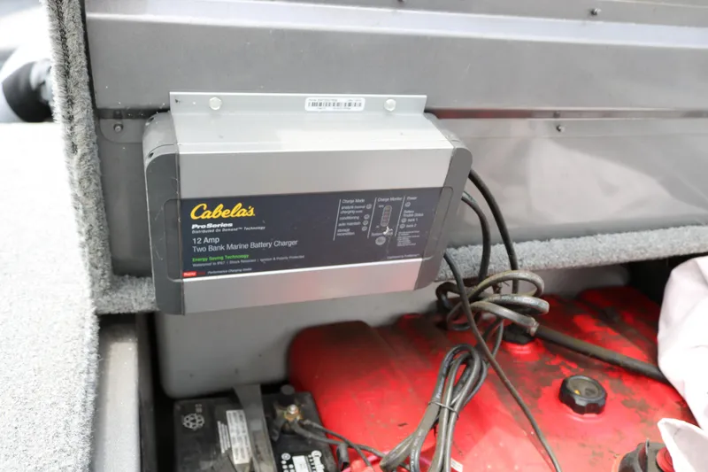 Slide: The Image of Cabela's 12 Amp marine battery charger in 2019 Alumacraft Prowler 175 boat. - 22