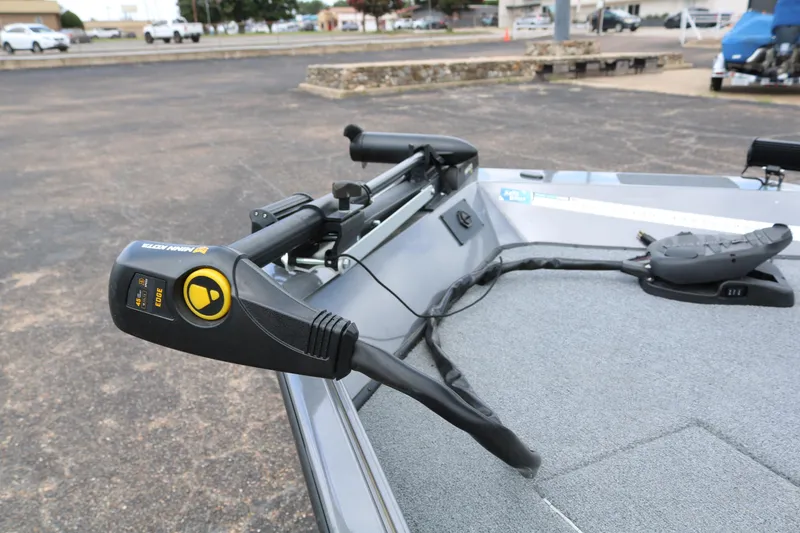 Slide: The Image of 2019 Alumacraft Prowler 175 boat with Minn Kota trolling motor on deck. - 8