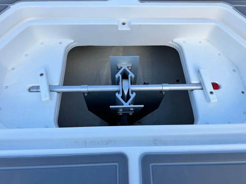 Slide: The Image of Hatch mechanism of 2022 Invincible 40 Catamaran, showcasing interior components. - 11