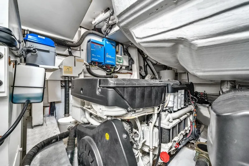 Slide: The Image of Engine room of 2020 Azimut S7 FLY yacht, showcasing advanced mechanical systems. - 83