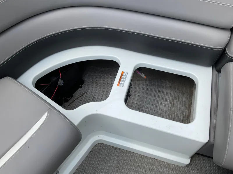 Slide: The Image of Gray seating on 2019 Sylvan SE-CRS25 boat, featuring sleek design and comfortable upholstery. - 22