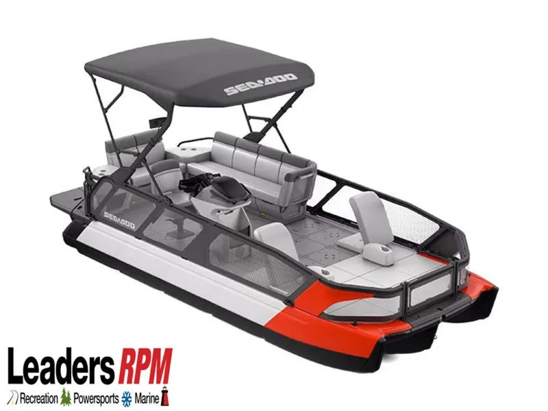 The Image of 2024 Sea-Doo Switch Sport 21 boat, 230 hp, galvanized, with canopy and seating. - 1