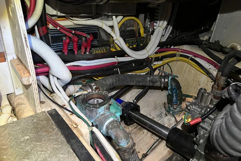 Slide: The Image of 2006 Carver 444 Cockpit Motor Yacht - Engine Room - 26