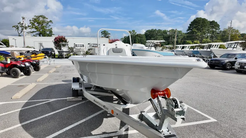 Slide: The Image of 2026 ALK2 Powerboats 18 CRS on trailer in outdoor showroom. - 8