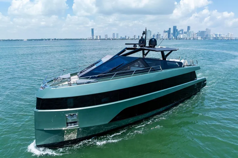 The Image of Luxury yacht Wally WHY 150 cruising on open sea, 2023 model. - 0