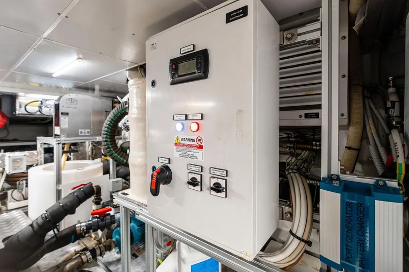 Slide: The Image of Electrical control panel in the engine room of a 2023 Wally WHY 150 yacht. - 114