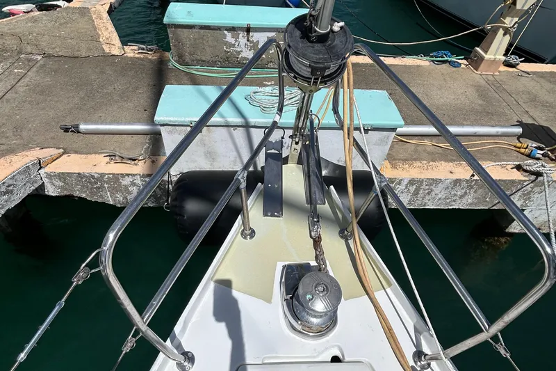 Slide: The Image of Bow of 2007 Beneteau Cyclades 50.3 yacht docked at marina. - 8