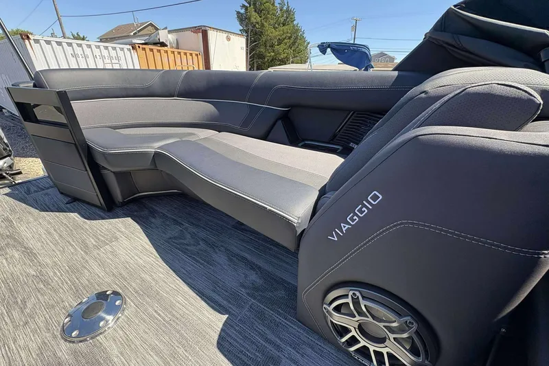 Slide: The Image of Luxurious seating on 2026 Viaggio Diamante UWA boat, featuring sleek design and premium materials. - 16