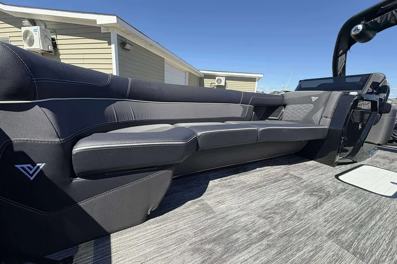 Slide: The Image of Luxurious seating on 2026 Viaggio Diamante UWA boat, featuring sleek design and modern upholstery. - 18
