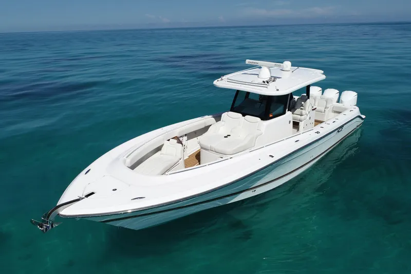 The Image of 2019 HCB 39 Speciale boat on clear blue ocean water. - 0