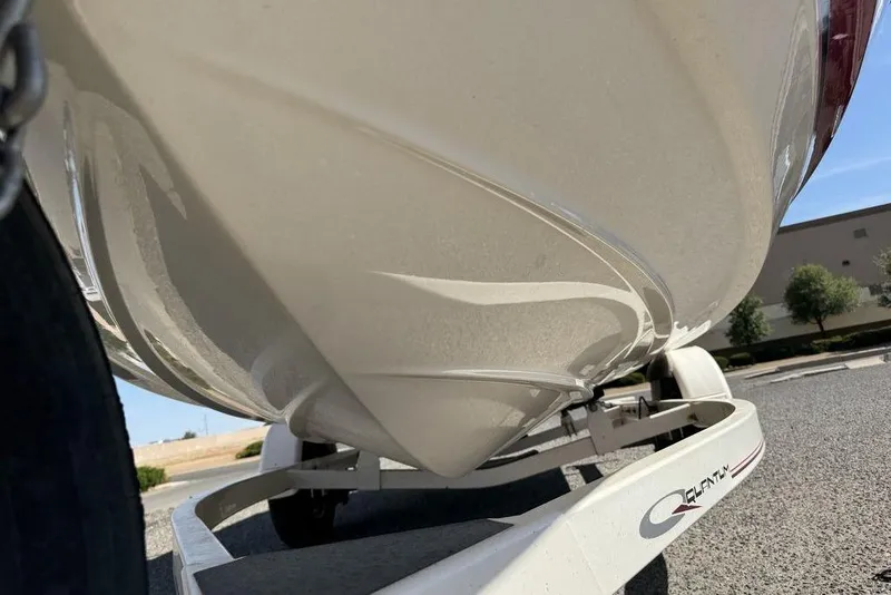 Slide: The Image of 1997 Bayliner Quantum 190 XFS boat on trailer, viewed from below. - 21