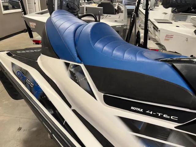 Slide: The Image of 2008 Sea-Doo GTX 155 jet ski with blue seats and Rotax 4-TEC engine. - 17