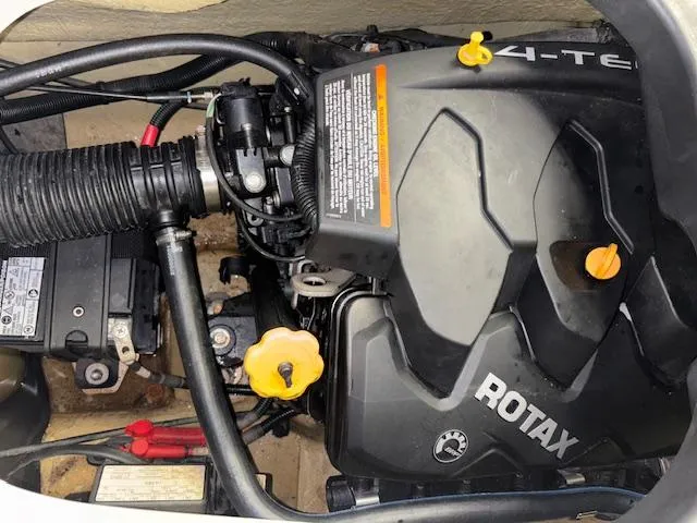 Slide: The Image of 2008 Sea-Doo GTX 155 engine compartment with Rotax 4-TEC engine components. - 18