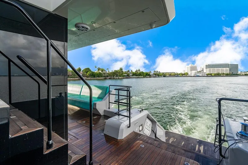 Slide: The Image of Luxurious Sunreef 70 yacht deck with ocean view, 2018 model, featuring sleek design and modern amenities. - 37