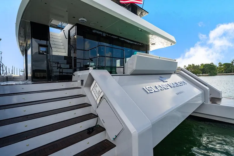 Slide: The Image of Luxurious 2018 Sunreef 70 yacht with sleek design and spacious deck by the water. - 46