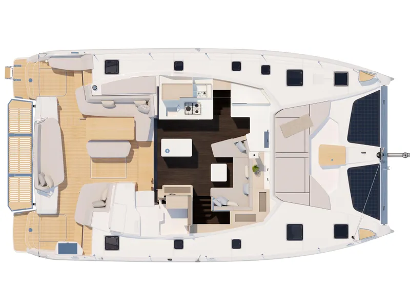 Slide: The Image of Luxurious bathroom and bedroom interior of 2026 Fountaine Pajot 44 yacht. - 32