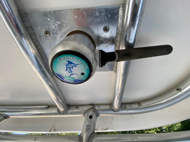 Slide: The Image of 2006 Century 2600 Walkaround boat helm with Garmin and Raymarine electronics. - 13