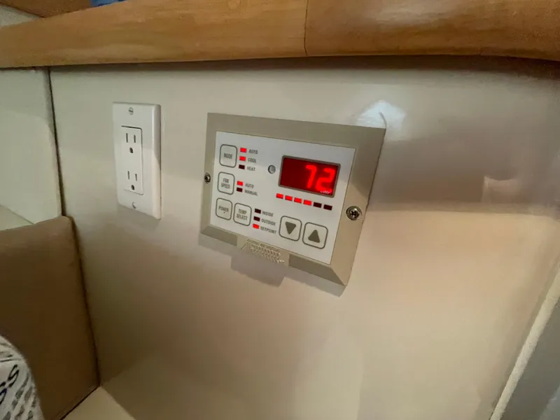 Slide: The Image of Thermostat control panel in 1994 Carver 380 Santego SE boat interior. - 46