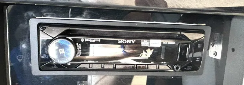 Slide: The Image of Sony stereo system in a 2005 Donzi 33ZX boat dashboard. - 39