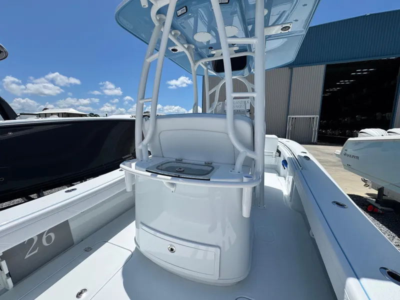 Slide: The Image of 2026 Yellowfin 26 Hybrid boat electrical system with wiring and battery setup. - 11