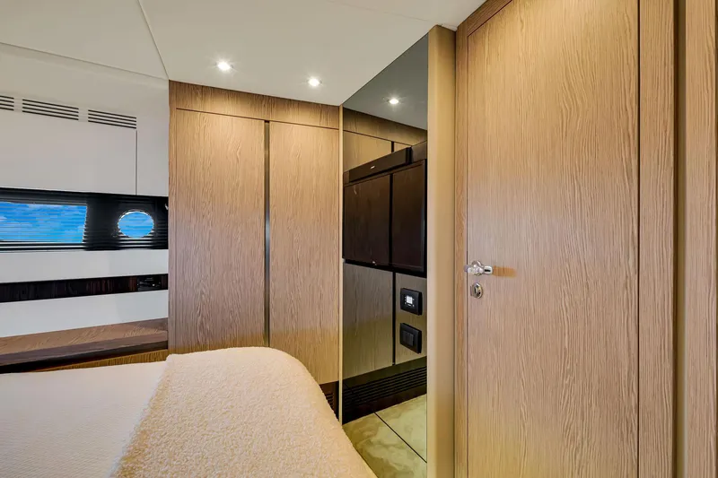 Slide: The Image of Luxurious interior of 2021 Azimut S6 yacht with wooden finishes and modern design. - 34