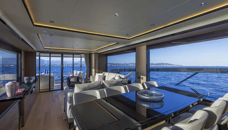 Slide: The Image of Luxurious interior of 2026 Absolute NAVETTA 75 yacht with ocean view. - 22