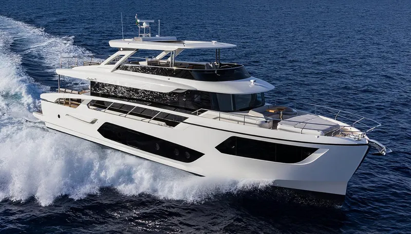 Slide: The Image of Luxury yacht Absolute NAVETTA 75 cruising on open sea, 2026 model. - 6