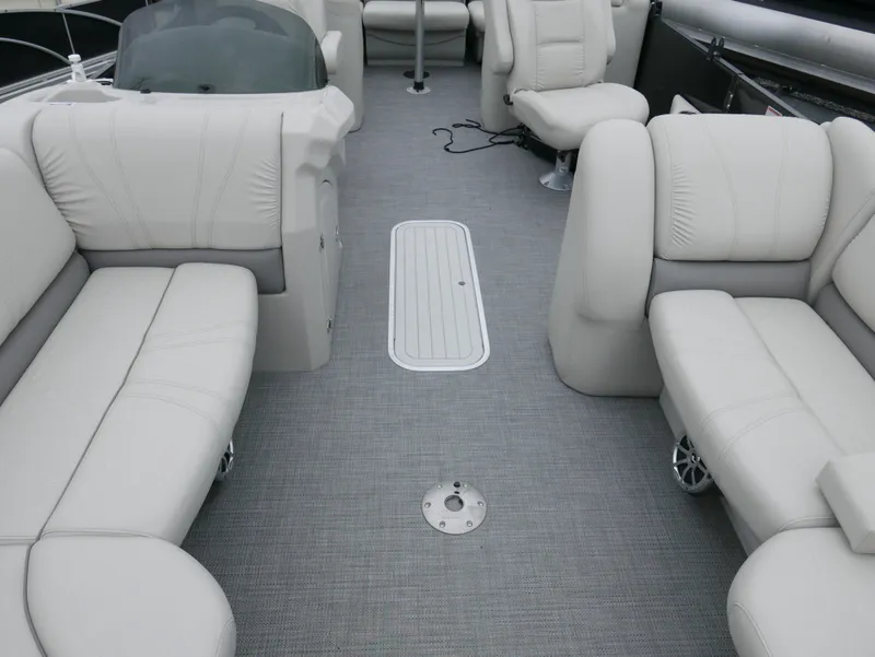 Slide: The Image of 2017 Starcraft SLS3 boat interior with plush seating and modern design. - 5