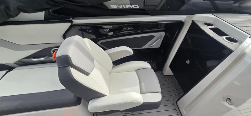 Slide: The Image of 2023 Yamaha Boats 252SD interior with sleek seating and modern design. - 10