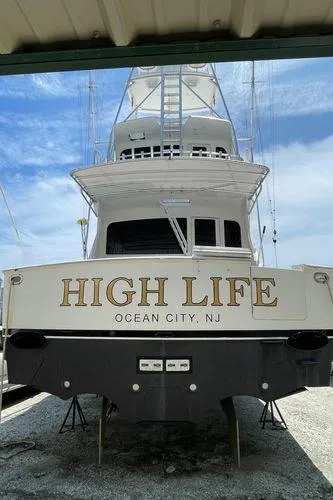 Slide: The Image of 2009 Viking 64 Convertible yacht "High Life" docked in Ocean City, NJ. - 7