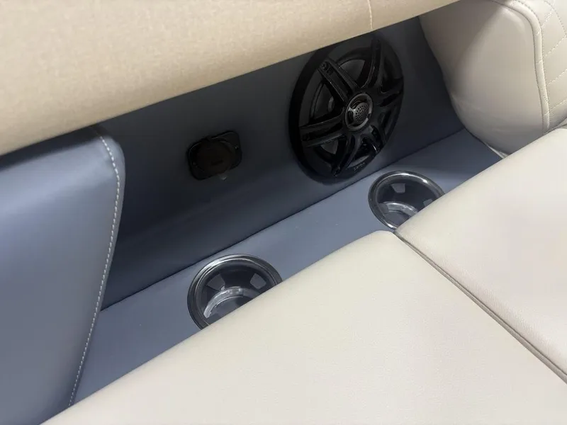 Slide: The Image of Interior of 2025 Godfrey Sweetwater 2286 SFLC with speaker and cup holders. - 15