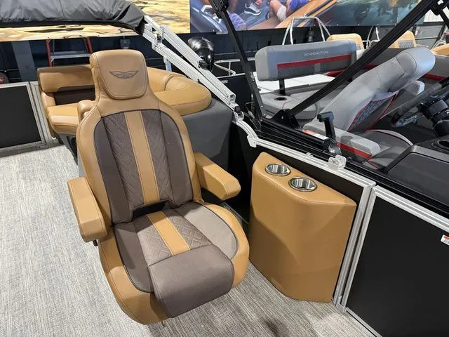 Slide: The Image of Luxurious seating in the 2026 Bennington M Quad Bench 24 MFB Tritoon. - 22