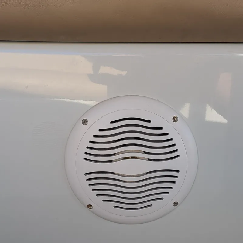 Slide: The Image of White speaker grille on a 2004 Duffy 21 boat interior. - 5