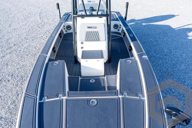 Slide: The Image of 2026 Pathfinder 2300 HPS boat deck with sleek design and modern features. - 51