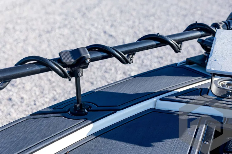 Slide: The Image of Close-up of 2026 Pathfinder 2300 HPS boat deck with mounted equipment. - 59