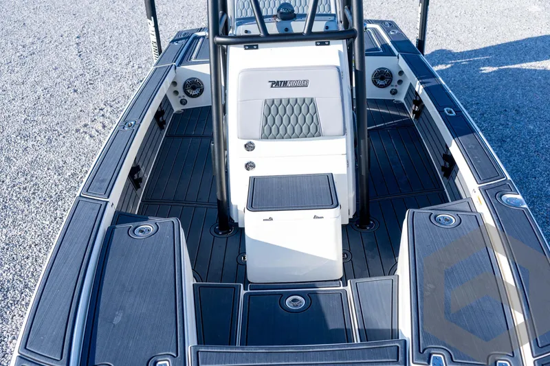 Slide: The Image of 2026 Pathfinder 2300 HPS boat interior with sleek design and modern features. - 65