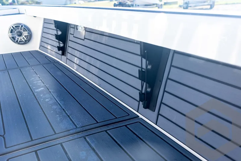 Slide: The Image of Interior view of 2026 Pathfinder 2300 HPS boat with sleek deck design. - 75