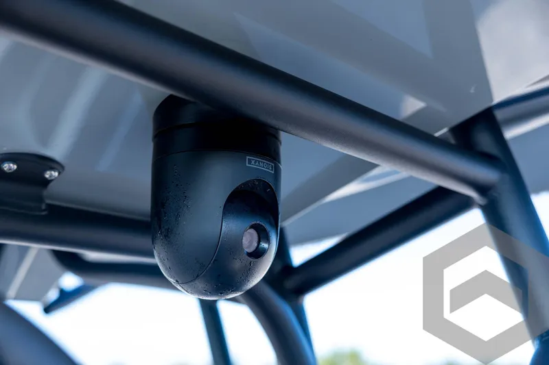 Slide: The Image of Security camera mounted on a 2026 Pathfinder 2300 HPS boat frame. - 93