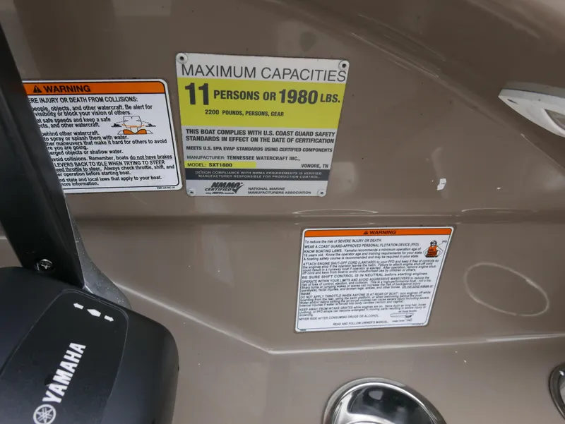 Slide: The Image of Yamaha SX240 2011 boat capacity: 11 persons or 1980 lbs. - 13