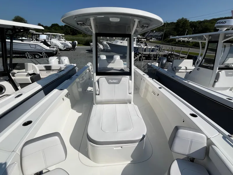 Slide: The Image of 2024 Parker 2600 Center Console boat with sleek design and spacious seating. - 9