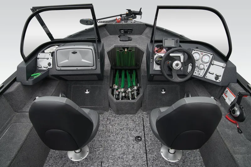 Slide: The Image of Manufacturer Provided Image: 2026 Tracker Pro Guide V-175 WT boat interior with dual seats and control panel. - 28