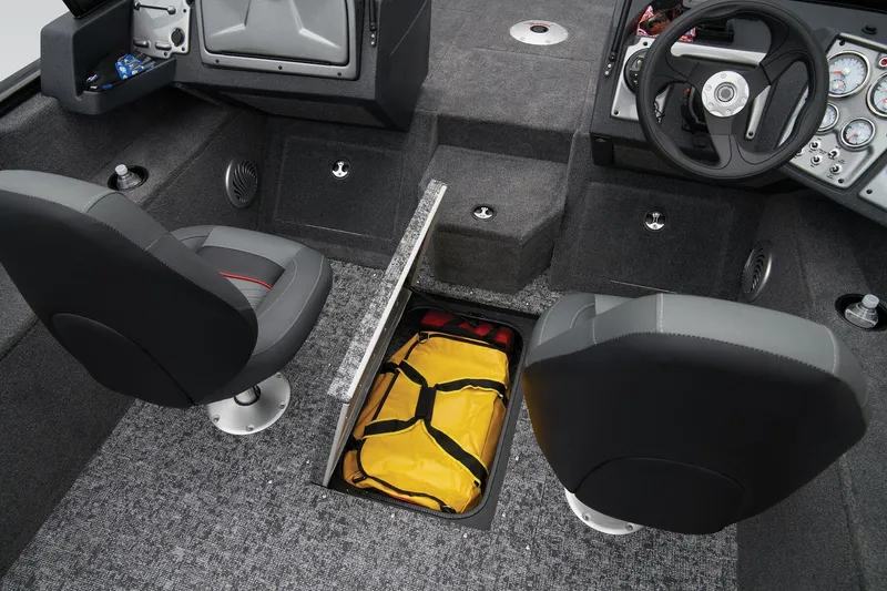 Slide: The Image of Manufacturer Provided Image: 2026 Tracker Pro Guide V-175 WT boat interior with storage compartment and seating. - 42